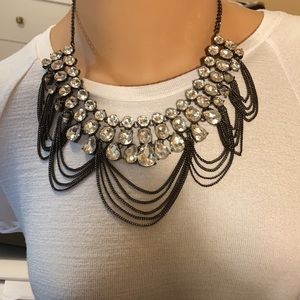 ABS Allen Schwartz Large layered rhinestone statement necklace